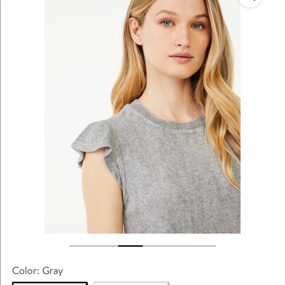 5/ $30 Gray flutter sleeve tee - Picture 9 of 11